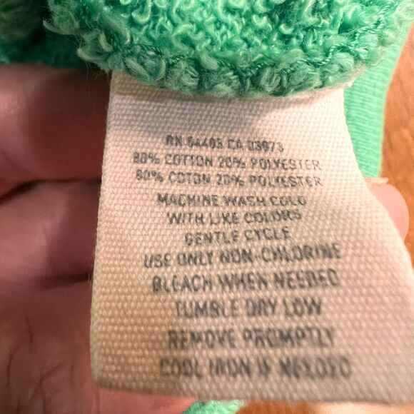 Aerie Tie Waist Hoodie Green French Terry Knit Relaxed Pullover Pocket Sz S - Picture 5 of 5